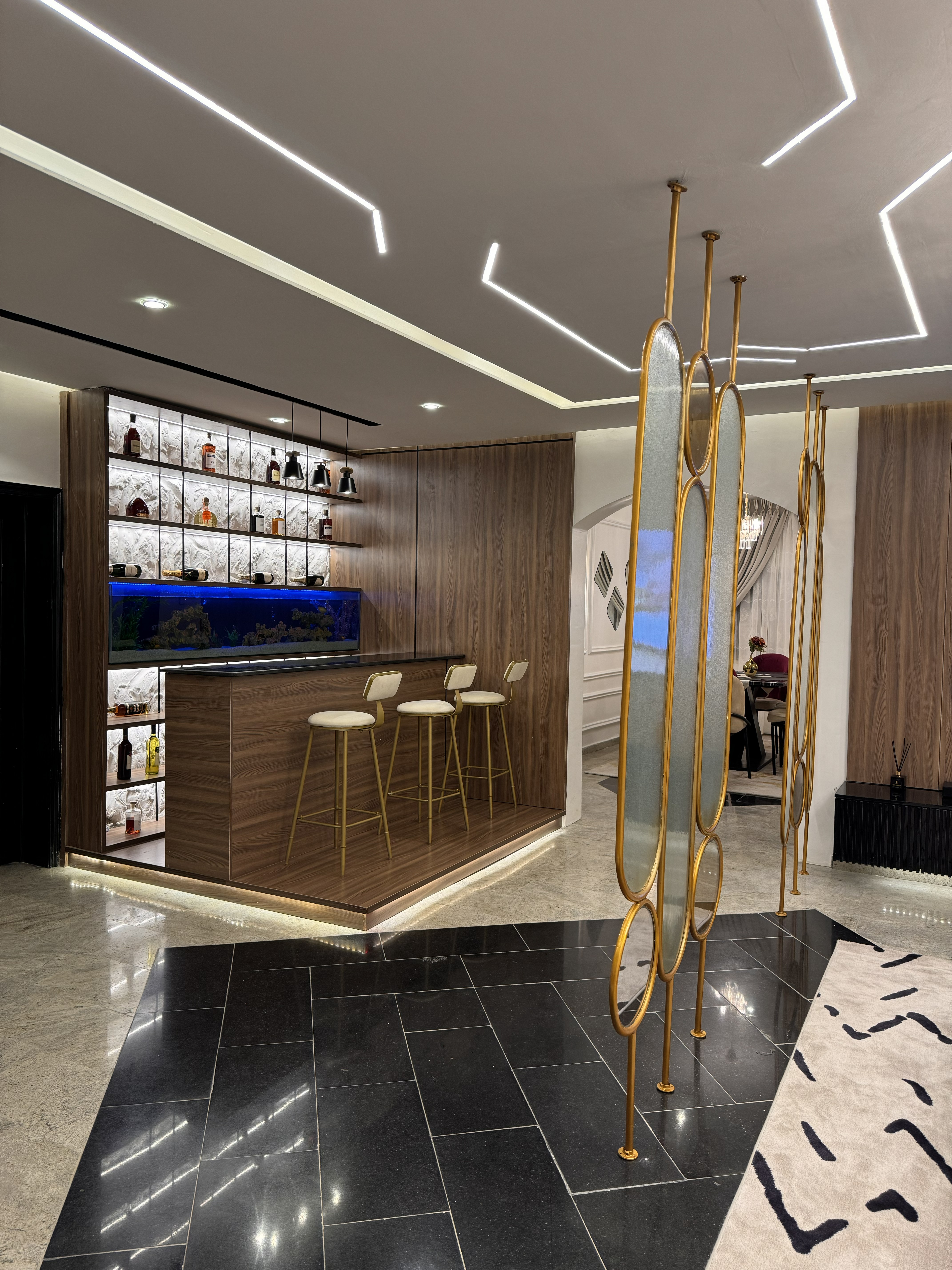 Warm tranquil serene interior ambient light visualization